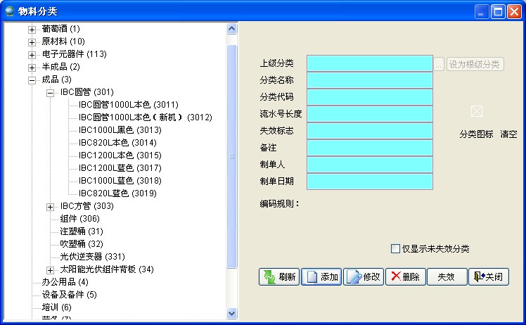 物料分類 物料分類