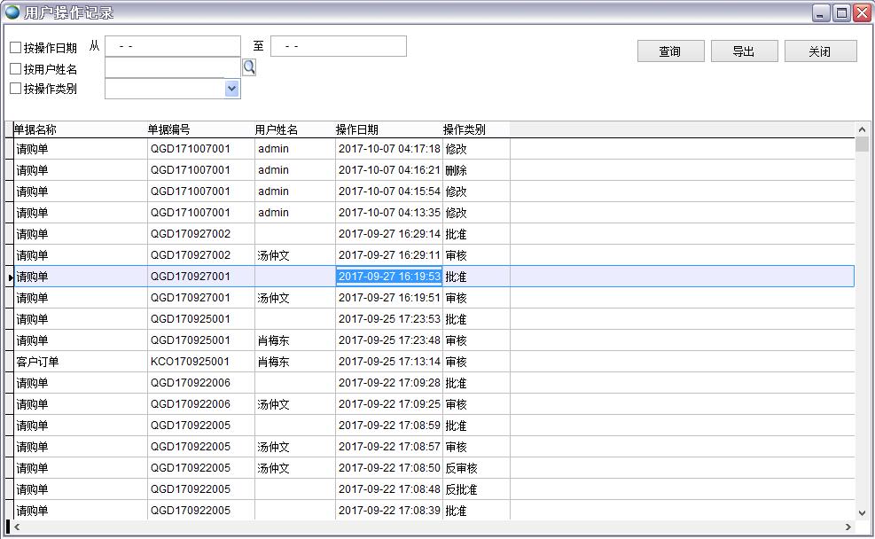 用戶(hù)操作記錄